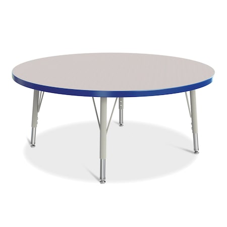 Jonti-Craft Berries Round Activity Table, 42 in. Diameter, E-height, Freckled Gray/Blue/Gray 6468JCE003
